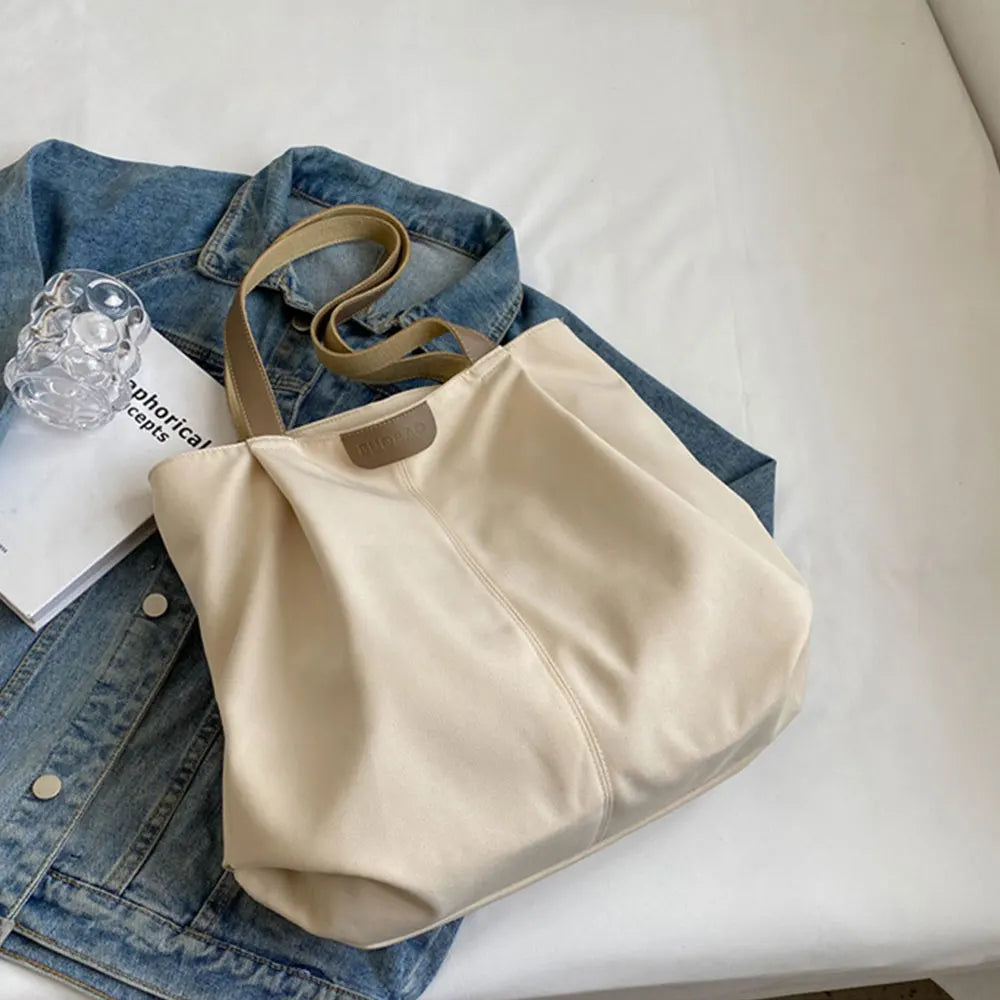 Casual Women's Bag New Large Capacity Canvas Tote Bag Lightweight Women Shoulder Bags Simple Style Female Handbags HJ8396