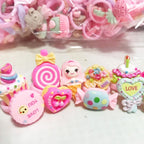 10pcs/lot Children's Cartoon Rings Candy Flower Animal Bow Shape Ring Set Mix Finger Jewellery Rings Kid Girls Toys Anillo
