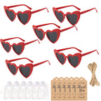 12-60Pcs Wedding Bridal Heart Shaped Sunglasses Party Favors Gift for Guests Bachelorette Hen Party Glasses Bridal Shower Decor