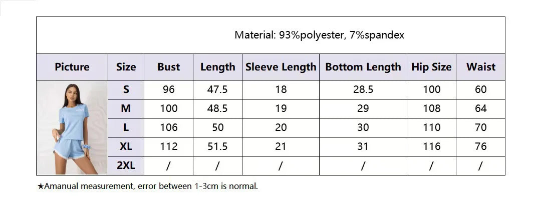 2025 New Women's Pajama Sets Pj Shorts Short Sleeve Lounge Wear Set Soft Comfy Stretch Casual Summer T-Shirt Shorts Fashion Hot