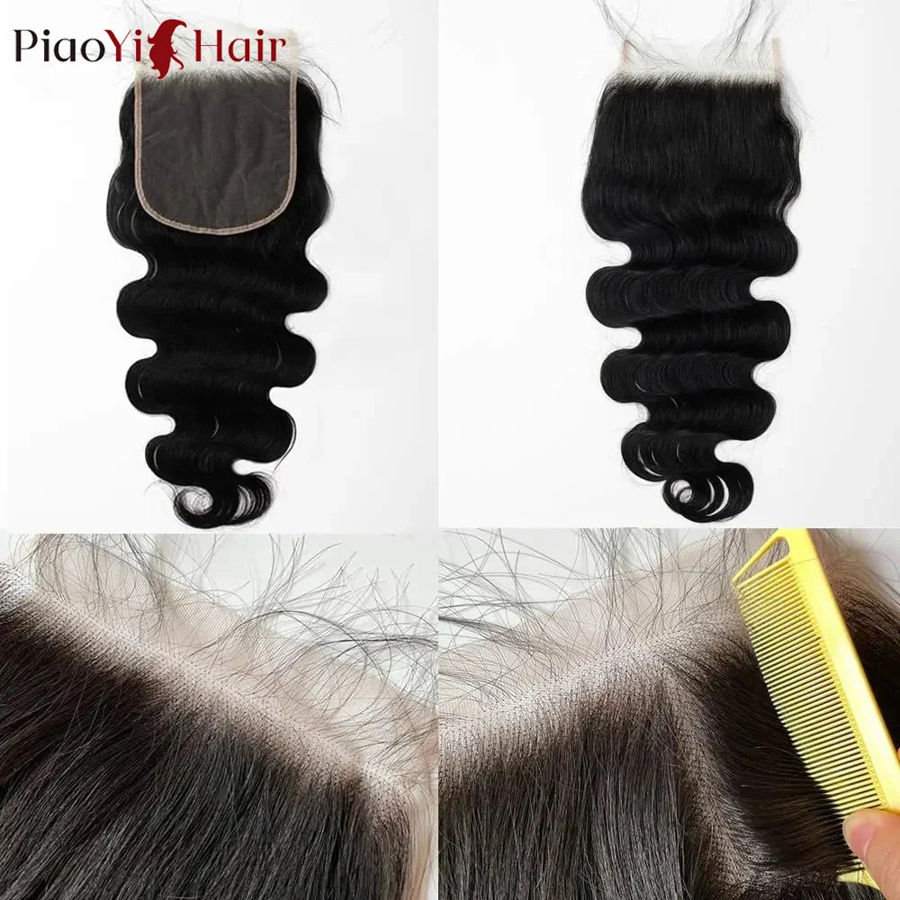 Body Wave Bundles And Closure Human Hair Bundles With Closure 20 22 24 Inch  Raw Human Hair Weave Extensions Closure Human Hair