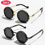 Brand Polarized Round Sunglasses ND9 Adjustable Dimming Sun Glasses Men Women Retro Punk Men's Eyeglasses Outdoor Shades UV400