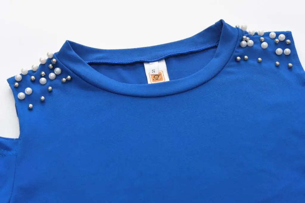 2 Pieces Set Women Europe Fall 2022 Outfit Sexy Nail Bead Pure Color Round Collar Long Suit Sports Set Dropshipping ZXP9596