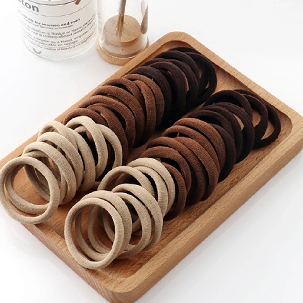 50/100 pieces of black and white hair bands, women's hair bands, high-elasticity rubber band hair bands, hair bands