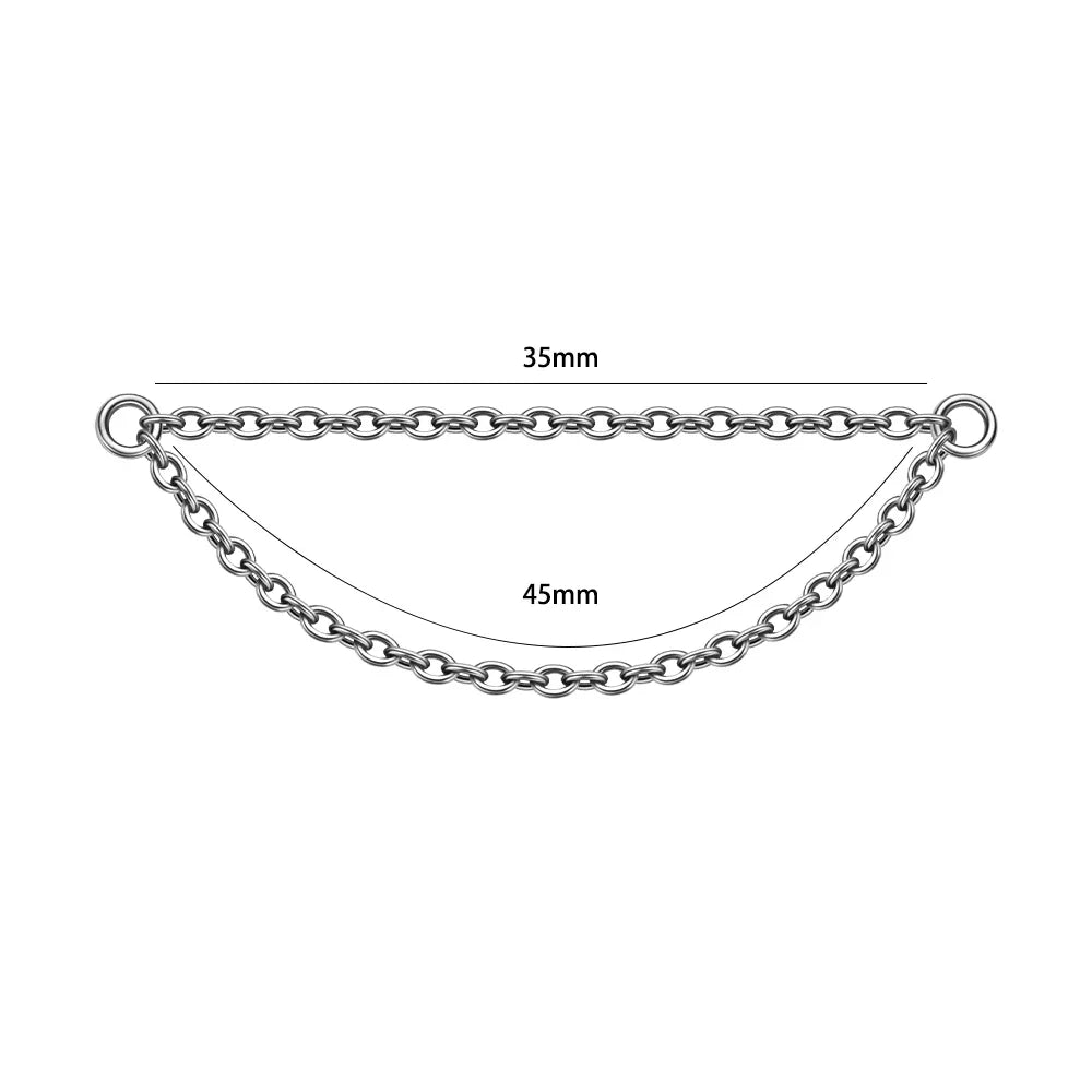 Dreamlee ASTM G23 Titanium Connector Chain For Nose Ring Hoop Clicker Cartilage Helix Body Piercing Jewelry Accessory