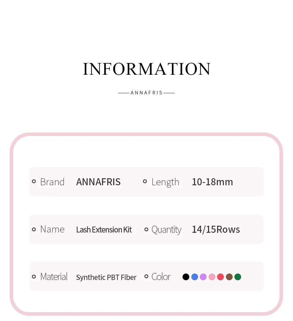 ANNAFRIS 300Pcs DIY Cluster Lash Extension Kit Color individual Lashes Kit with Lash Bond&Seal Remover Tweezers