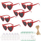 12-60Pcs Wedding Bridal Heart Shaped Sunglasses Party Favors Gift for Guests Bachelorette Hen Party Glasses Bridal Shower Decor