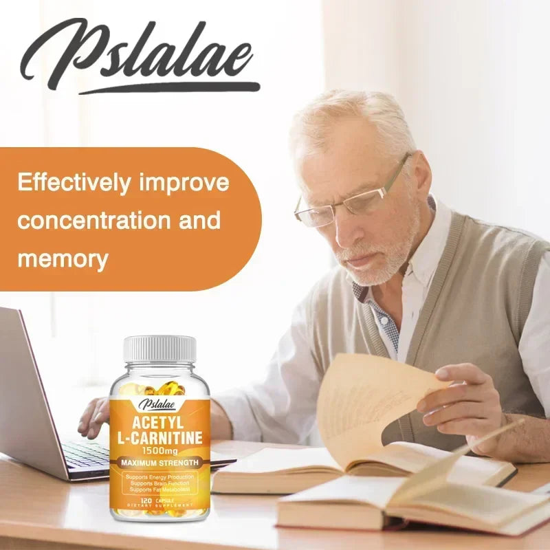 Acetyl-L-Carnitine Capsules 1500 Mg - Supports Natural Energy Production, Supports Memory and Concentration Supplement