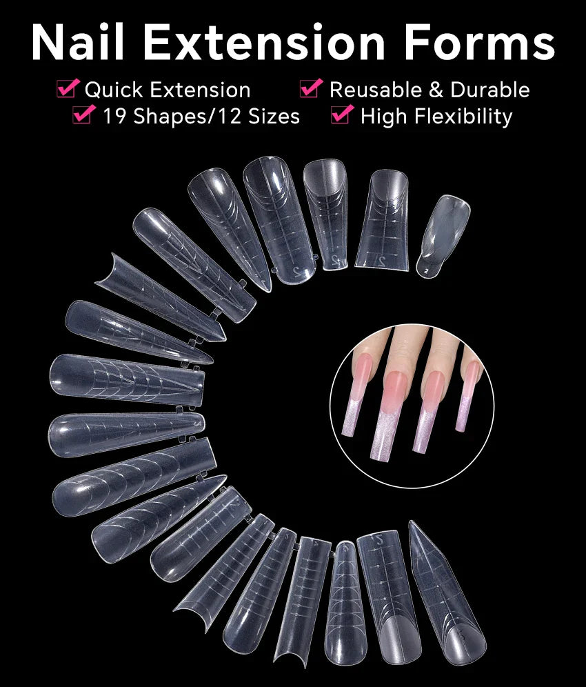 120Pcs Nail Forms For UV Gel Quick Building Extension Top Molds Dual Forms Acrylic Nail Art Tips Nails Accessories Tools