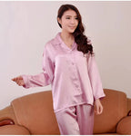 100% Pure Silk Women's Classical Pajama Set Sleepwear Nightgown M L XL YM007
