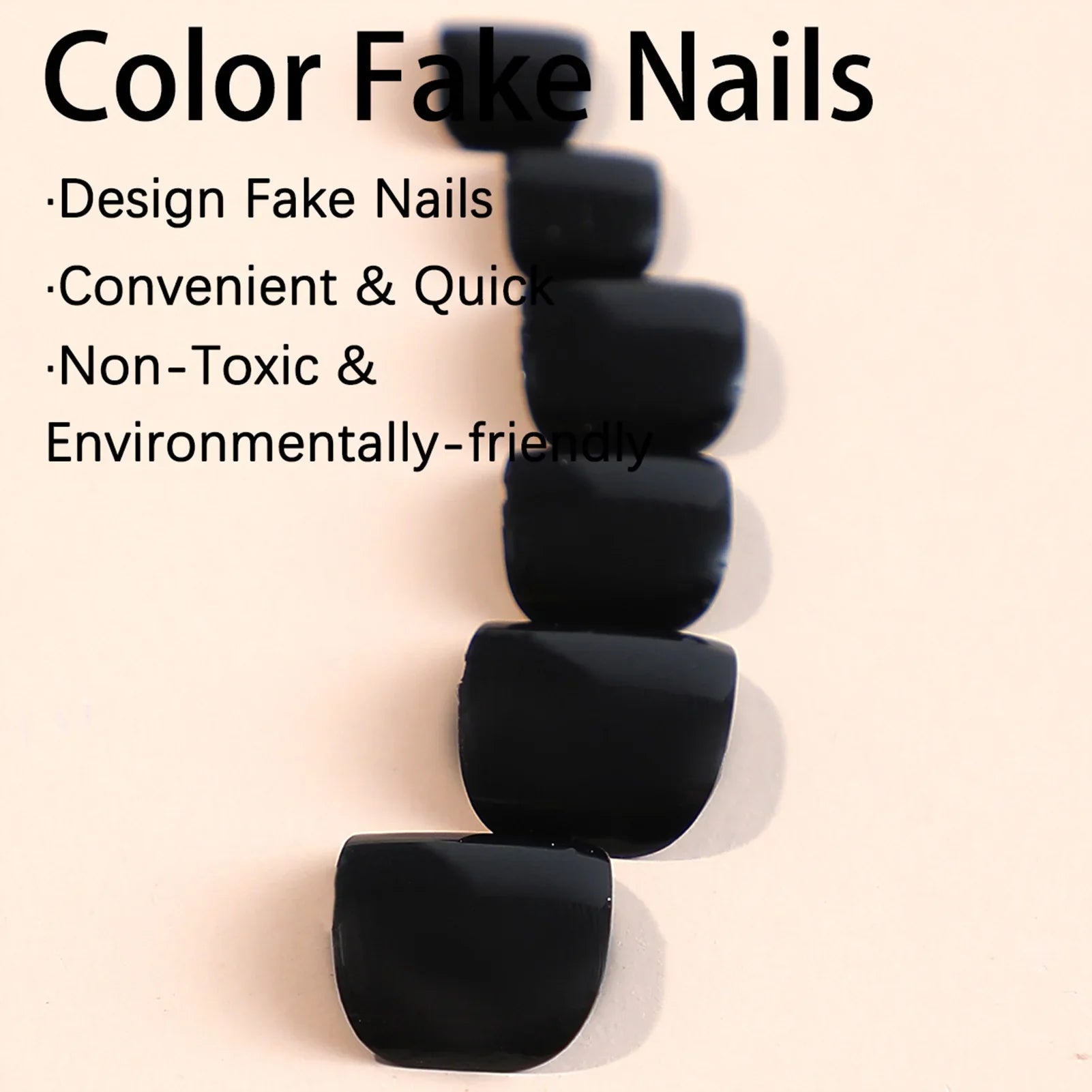 24pcs Black False Toenails Solid Color Glossy Fake Toenails Wearable Full Cover Ins Square Press on Toenail Patch for Girl Women