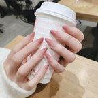 24pcs Black Gradients Long Paragraph Fashion Manicure Patch Reusable Adhesive False Nails Almond Fake Nails Press On Stiletto