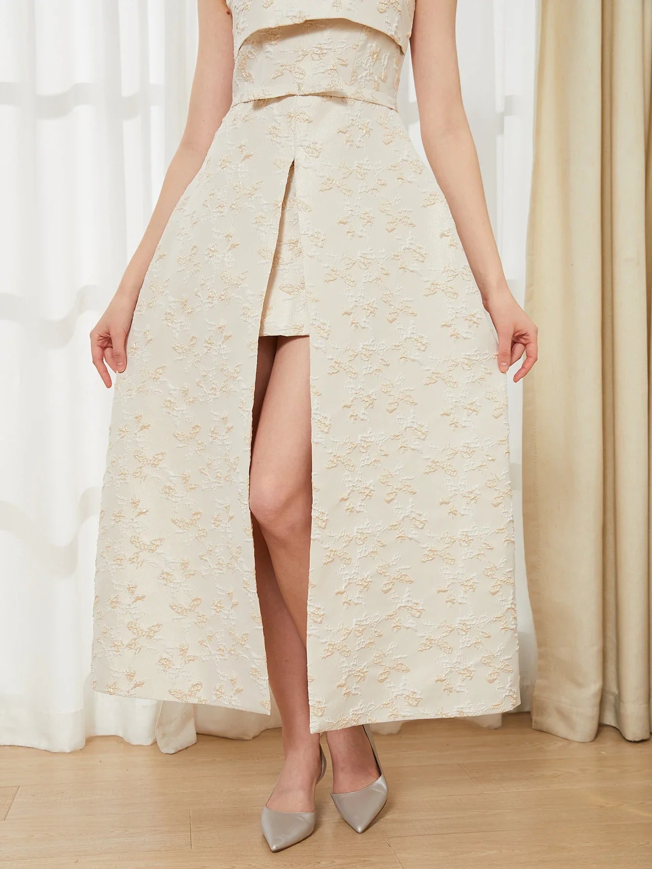 Elegant Dress 2024 Summer New Fashion Women Long Maxi Backless Sleeveless Split Jacquard  Dresses Evening Dress Robes