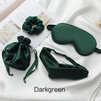 4 PCS Silk Sleeping Eye Mask Set Headband Headband Set Sleep Aid Eye Mask Rest Unisex Eye Mask Set