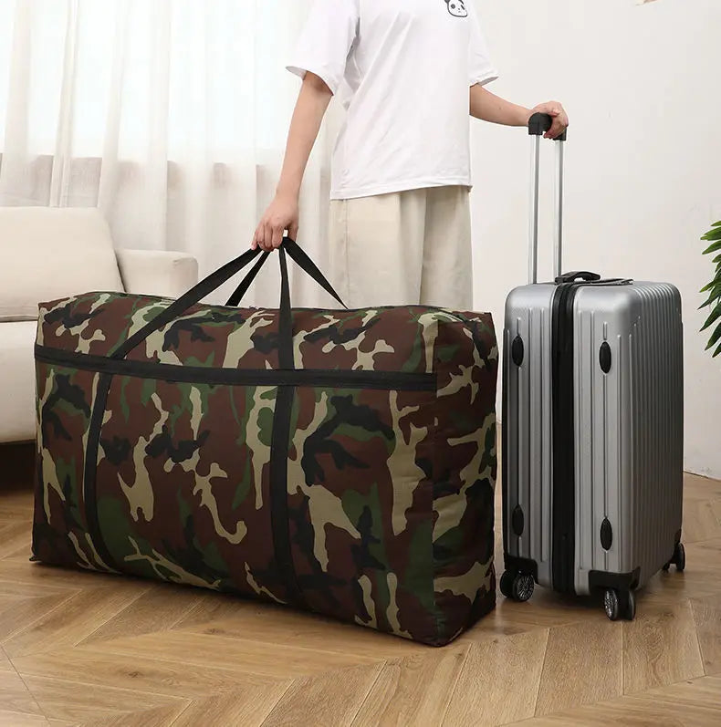 Camouflage Luggage Moving House Big Bag Thick Waterproof Oxford Cloth Moving Artifact Large Woven Storage Men's Travel Bag 180L