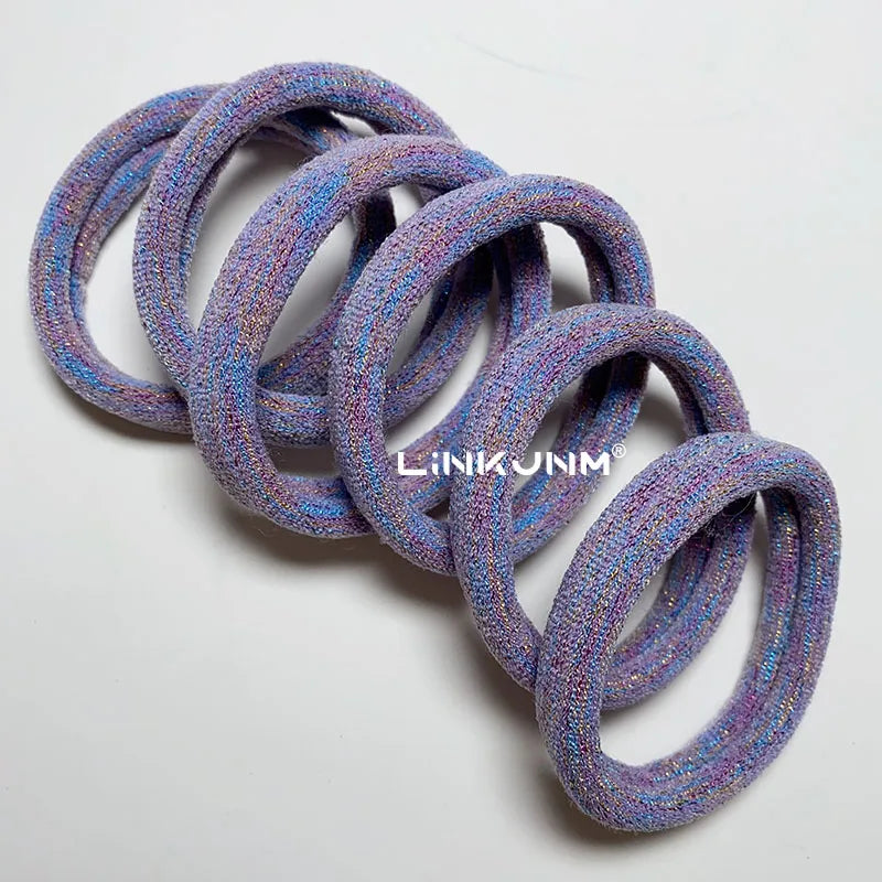 6PCS Women Glitter Hair Scrunchies Girls Elastic Hair Rubber Bands Hair Holder/Gum Hair Accessories Ponytail Hair Holders