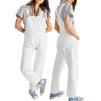 Casual Women Summer Vintage Retro Denim Long Jumpsuit Spaghetti Strap Straight Romper Pants Baggy Bib Overalls Jumpsuits