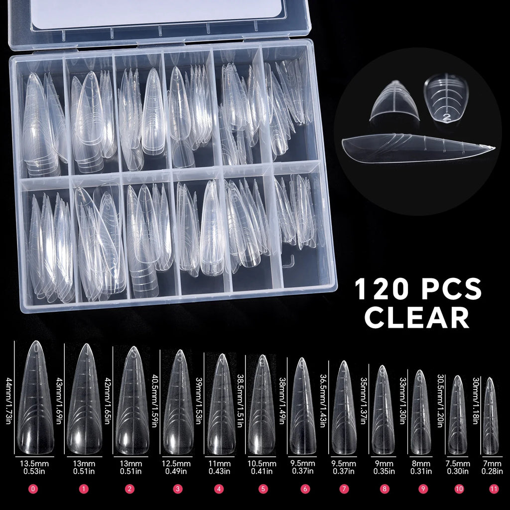 120Pcs Nail Forms For UV Gel Quick Building Extension Top Molds Dual Forms Acrylic Nail Art Tips Nails Accessories Tools