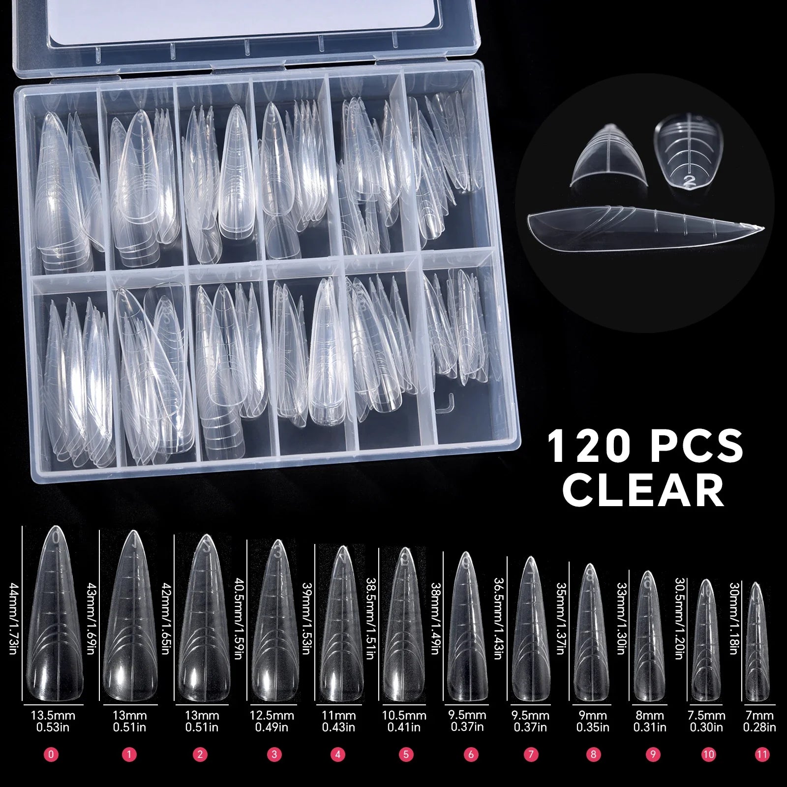 120Pcs Nail Forms For UV Gel Quick Building Extension Top Molds Dual Forms Acrylic Nail Art Tips Nails Accessories Tools
