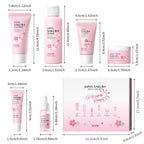 6pcs/Set Sakura Skin Care Sets Face Cream Serum Toner Facial Cleanser Sunscreen Eye Cream Face Skin Care Set Product Gift box