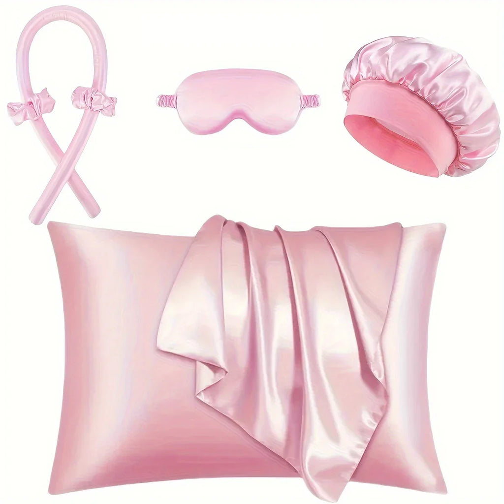 6-piece sleep styling set, no heat curling tool, women's overnight curling set.