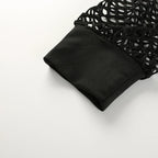 CIBBAR Street Style Fishnet Holes T Shirt See Through Hollow Out Hooded Full Sleeve Crop Top Women Casual Loose Shirt Smock Fall