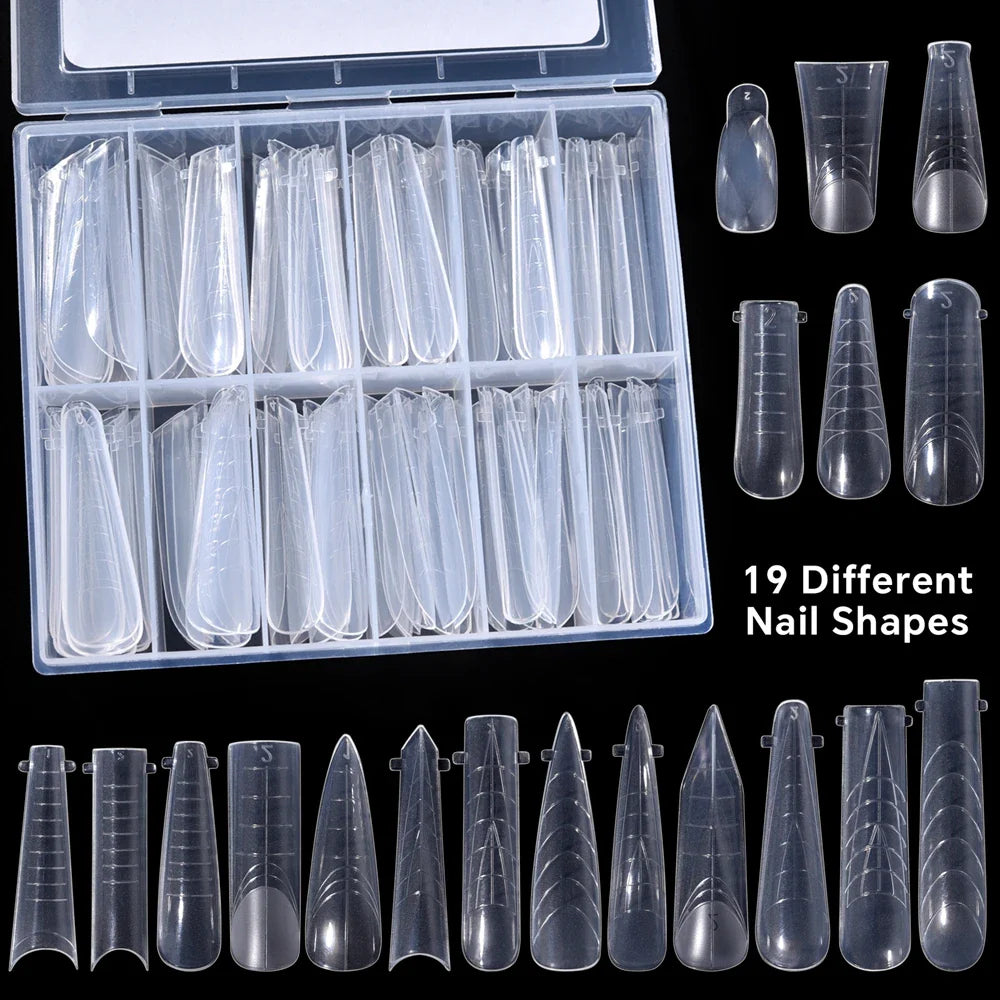 120Pcs Nail Forms For UV Gel Quick Building Extension Top Molds Dual Forms Acrylic Nail Art Tips Nails Accessories Tools