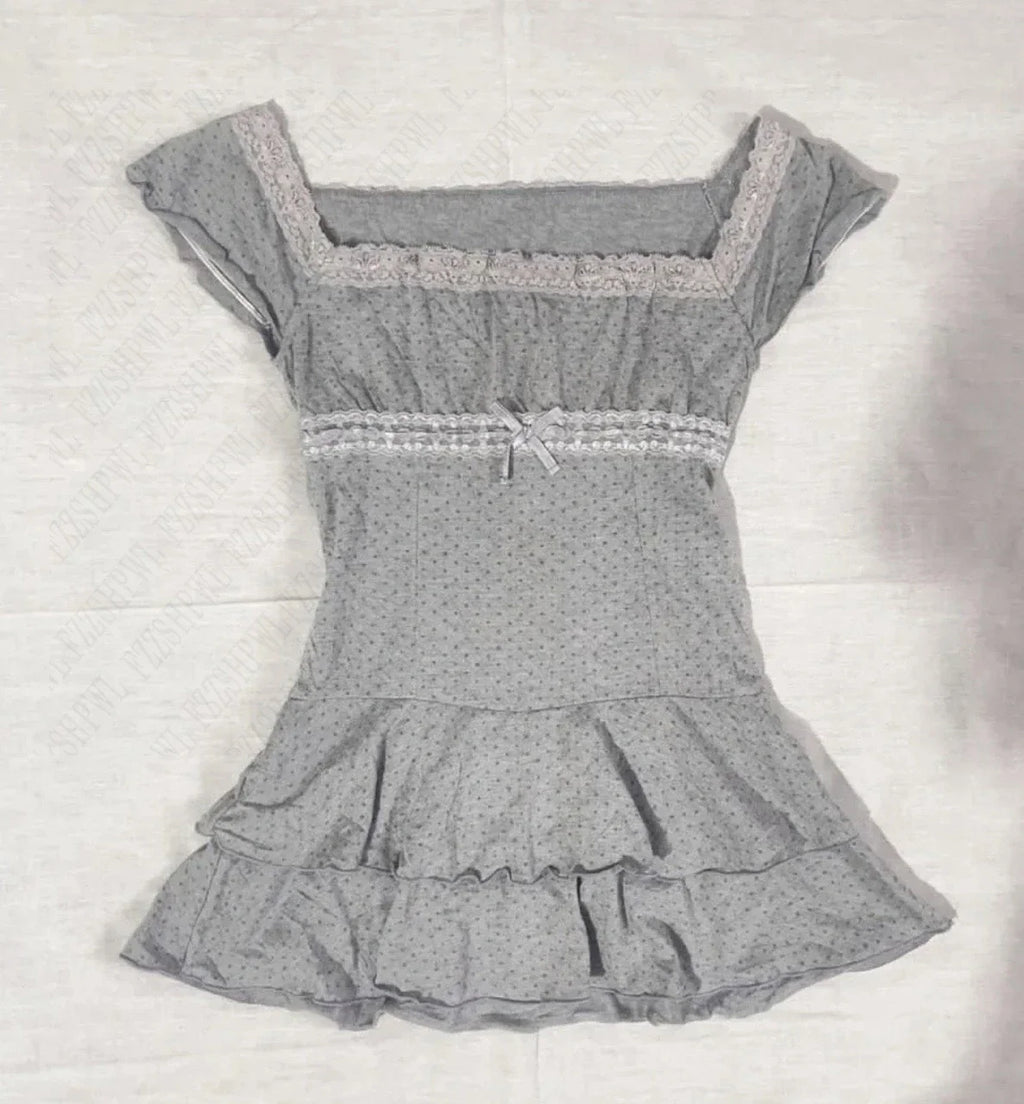 Aesthetic Slim Dress Harajuku Y2K Women Polka dot skirt Chic Maiden Frock Hot Girl Classic Fashion Classic Korean emo Sundress