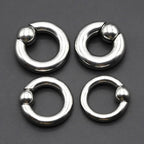 1Pc Large Gauges Stainless Steel CAPTIVE SPRING BEAD RING for Septum Piercing BCR Nose Ring Hoop Expander Earlobe Earrings 00G
