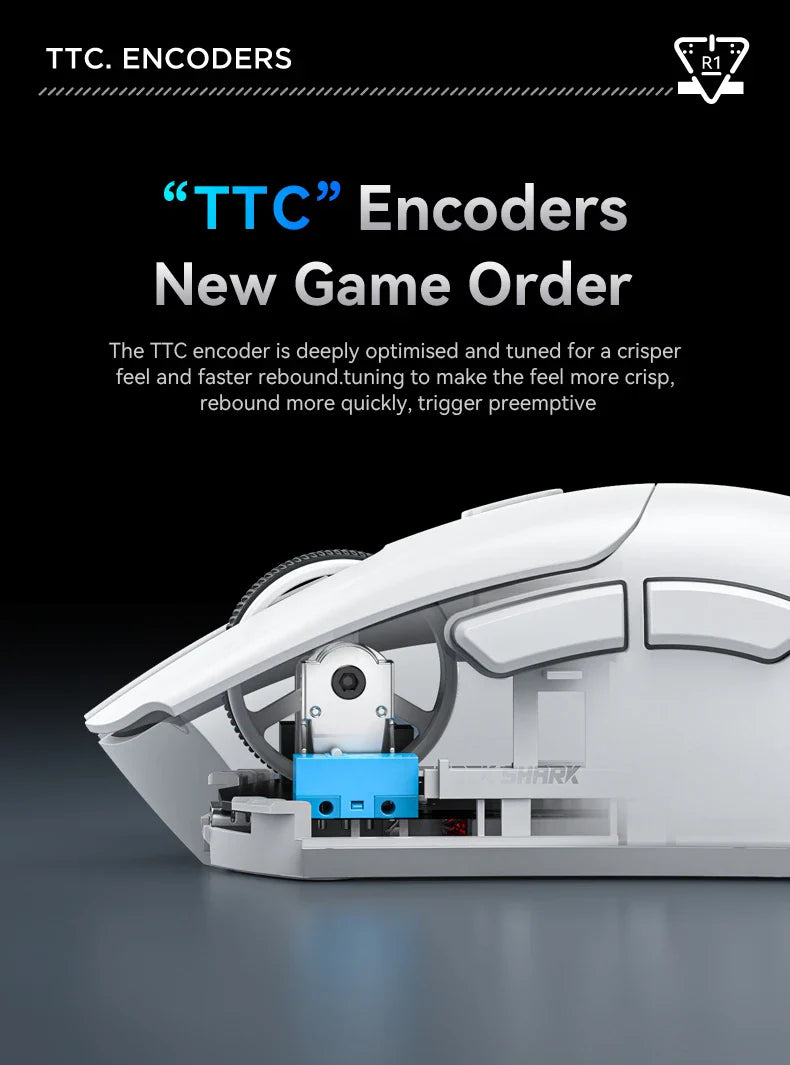 Attack Shark 18000DPI Wireless Mouse, 1000Hz,PAW3311,Bluetooth Tri-mode Connection, R1 Macro Gaming Mouse