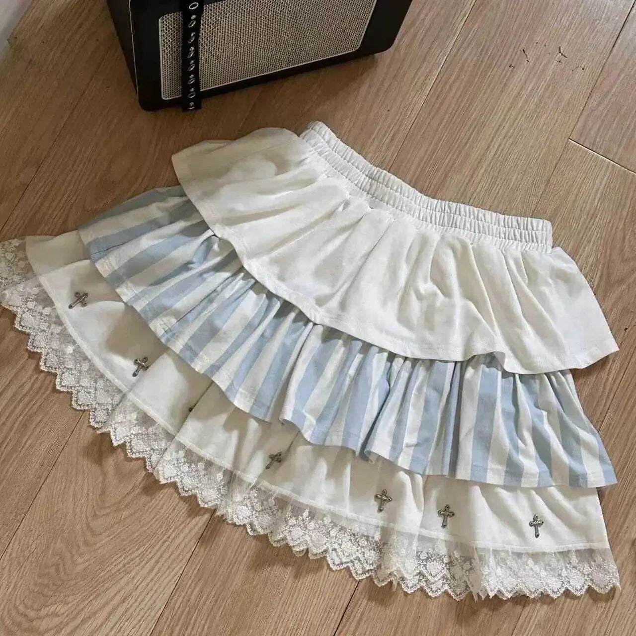 Gothic Y2k Elastic Waist Harajuku Y2k Short Skirt Women Hot Chick Chic Ruffle Subculture Skirts Design Retro Cake Skirt Lolita