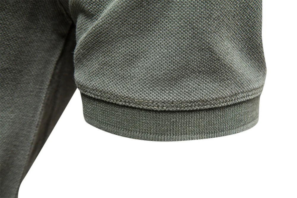 2025 Men's Slim Fit Cotton Polo Shirt - Stylish Lapel Design for Casual & Business Golf Wear