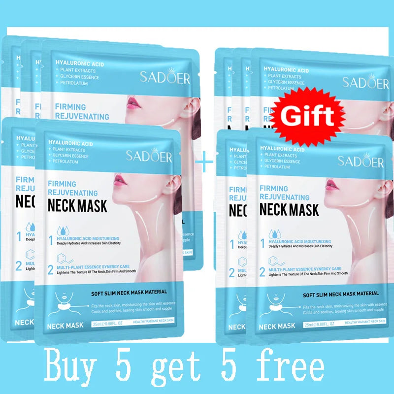 10PCS Collagen Anti Wrinkle Neck Mask Anti Aging Fade Fine Lines Firm Skin Moisturizing Brighten Rejuvenating SkinCare Cosmetics