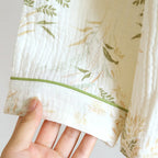 2025 New Spring and Autumn Women's Pajama Set 100% Cotton Crepe Printed Long Sleeve Pants Two Piece Home Suit Set Sleepwear