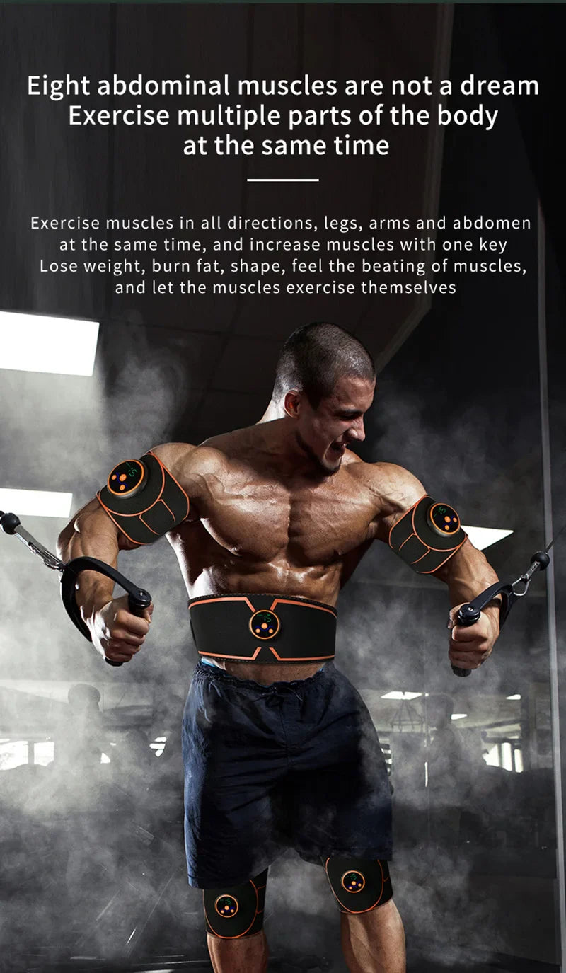 Abs Belt Abdominal Trainer EMS Muscle Stimulation Electric Exerciser Toning Belts For Leg Arm Workout Fitness Home Gym Equiment