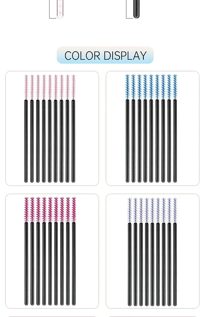 50pcs Grafted eyelashes Single color disposable eyelash brush Spiral eye Makeup Eyelash curler makeup brush cosmetic tools