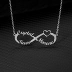 Custom Double Heart Two Names Infinity Necklaces For Women Stainless Steel Customized Necklace Pendant Personalized Jewelry Gift