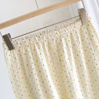 2025 New Summer Women's Pajama Set 100% Cotton Crepe Short Sleeve+Shorts+Pants 3-Piece Pajama Women's Cardigan Home Clothes