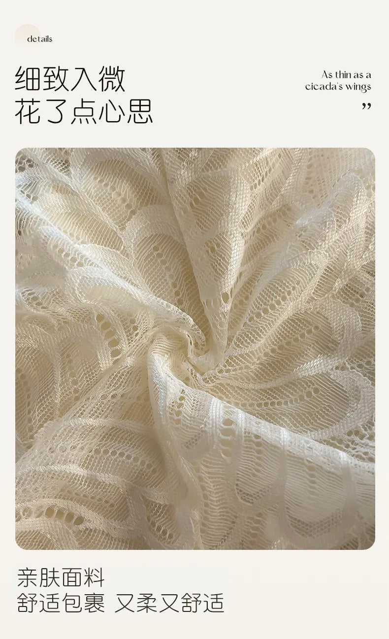 5Pcs Silk underwear, Women's intimate  sexy lovely soft ﻿comfortable bowknot silk  light  thin triangular pants lace splicing