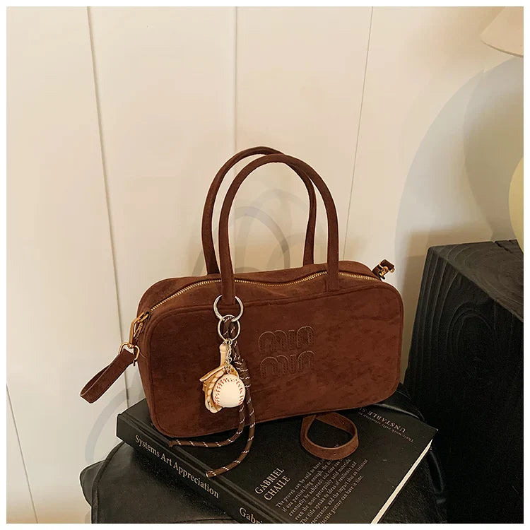 2025 new high-end luxury designer Boston handbag female niche retro fashion all-match pillow bag shoulder messenger bag trend