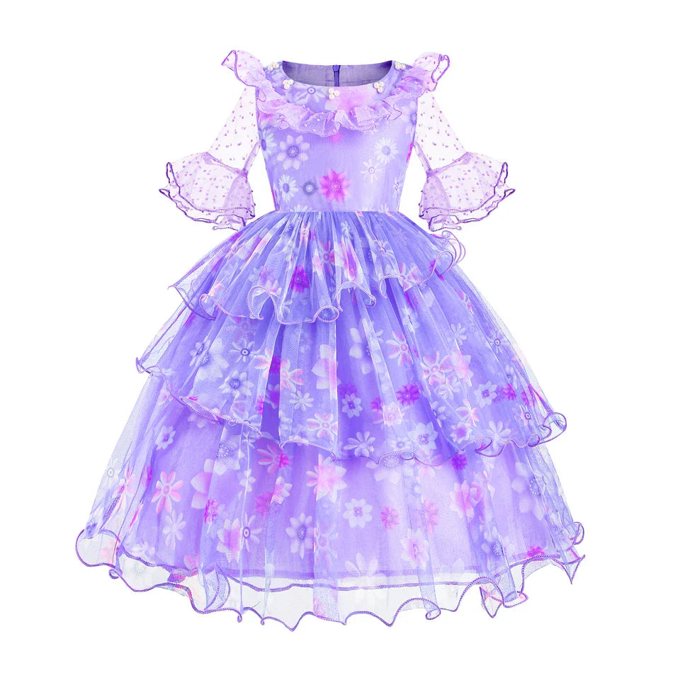 Encanto Princess Costume Isabella Dress Suit Charm for Girls Cosplay Isabela Carnival Christmas Birthday Party Mirabel Clothes