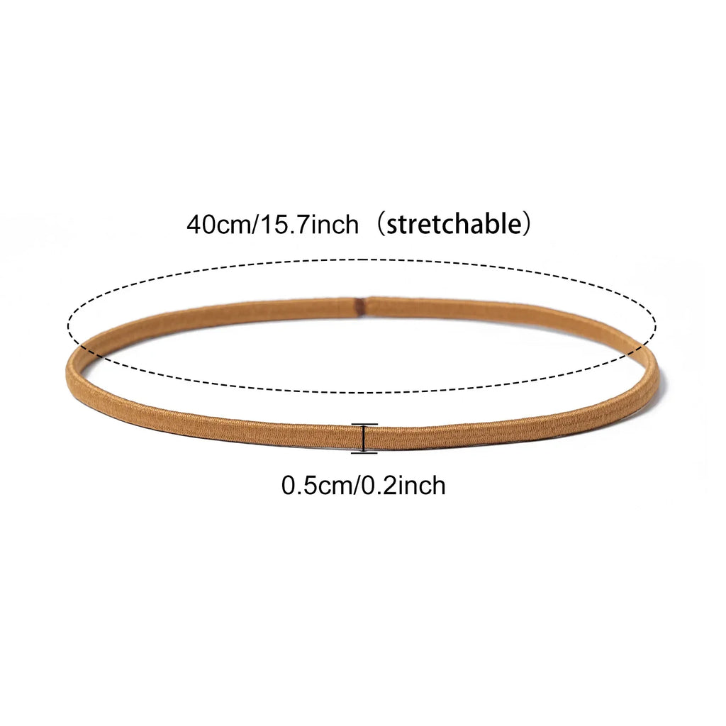 6/8PCS Unisex Sports Elastic Thin Headband Non-Slip Women Men Yoga Hair Bands Sweatband Football Running Biking Sports Hairband