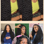 40 42 Inch Natural Color Deep Wave 13x4 13x6 HD Transparent Full Frontal Lace Curly Brazilian Human Hair Water Wigs 200 Density