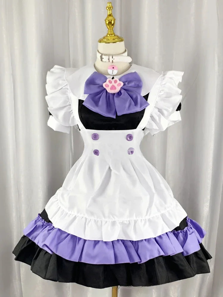 CP5XL Maid Lolita Chemise Cosplay Role Playing Costumes For Party Club Stage Apparel Bow Ties Ball Gowns Waitress Uniform Plus