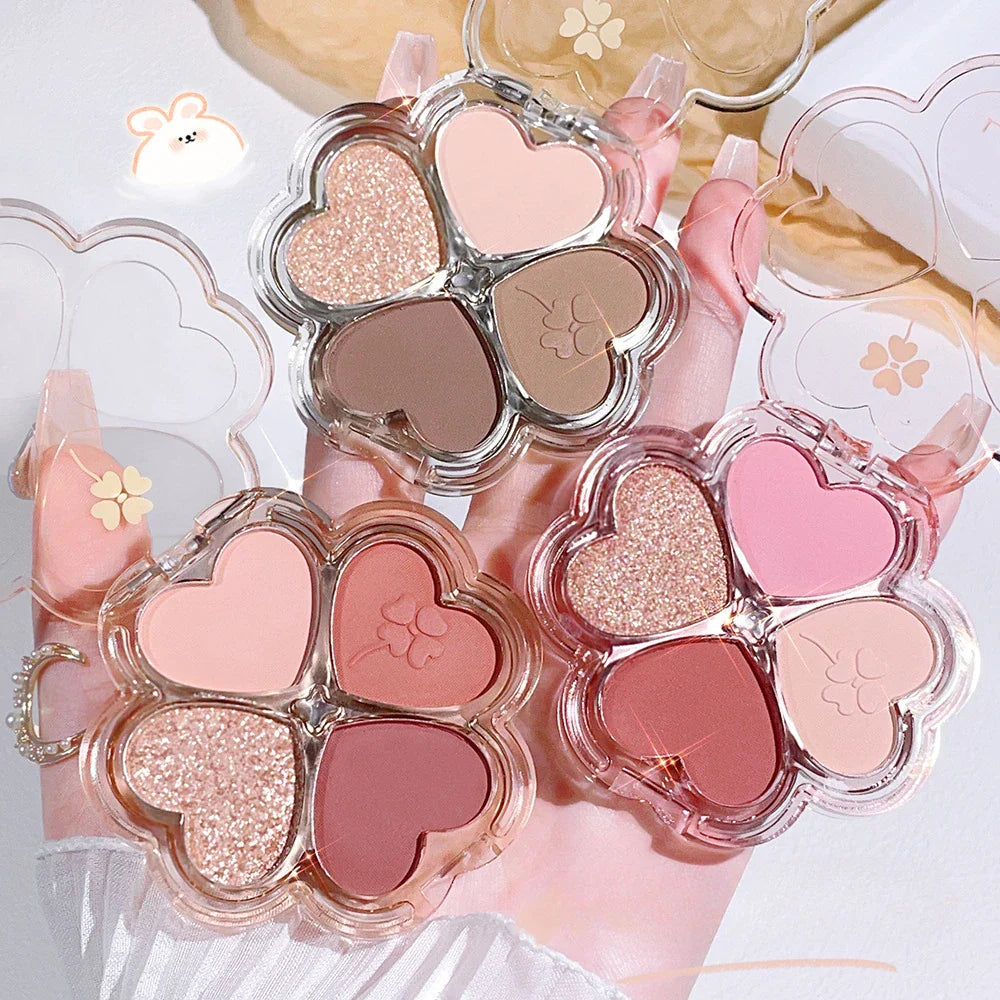 4Color Eyeshadow Palette Blush Eyeliner Eyeshadow Highlight Contour Palette Eyes Makeup Cute Beauty Cosmetics