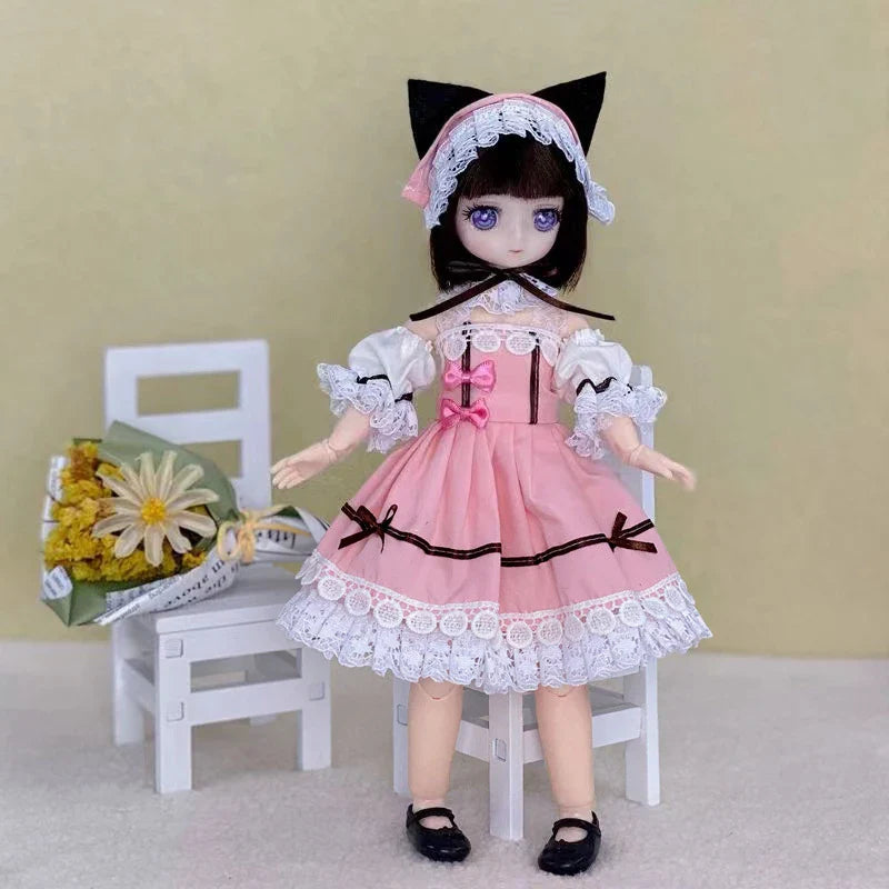 30cm Two-dimensional Doll Comic Face 1/6 Bjd Doll or Dress Up Clothes Children's Girl Birthday Gift Toys Kids Toys