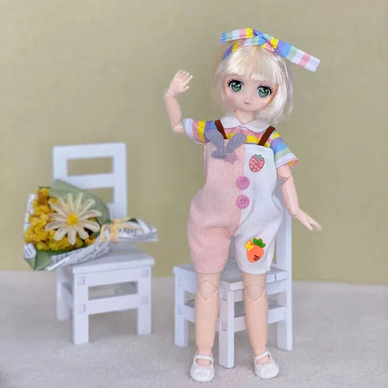 30cm Two-dimensional Doll Comic Face 1/6 Bjd Doll or Dress Up Clothes Children's Girl Birthday Gift Toys Kids Toys