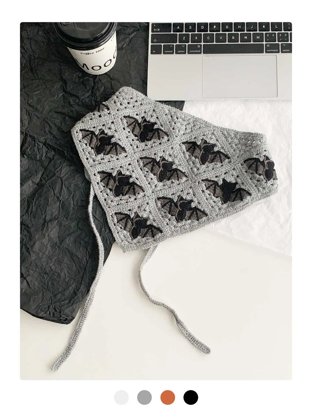 Halloween Costume Skeleton Ghost Bat Spider Web Personalized Knitted Crochet Headband Female Photo Photo Triangle Scarf Trendy