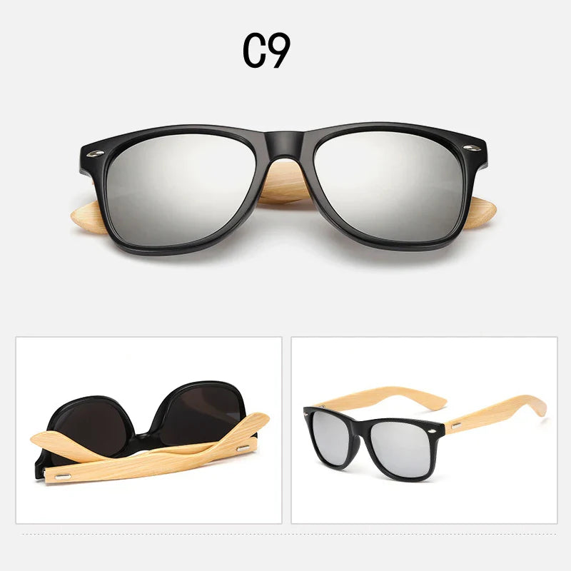 16 color Bamboo Sunglasses Men Wooden Sunglasses Women Brand Designer Mirror Original Wood Sun Glasses retro de sol masculino
