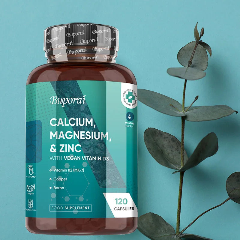 Calcium, Magnesium, Zinc and Vitamin D Supplement - Supports Immune System and Bone Health and Enhances Nutrient Absorption